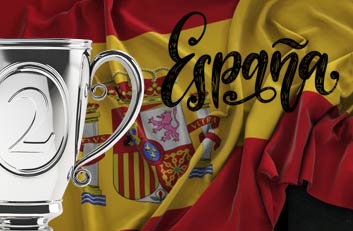 Copa con un dos y la bandera de España - Injerto Capilar Gijón